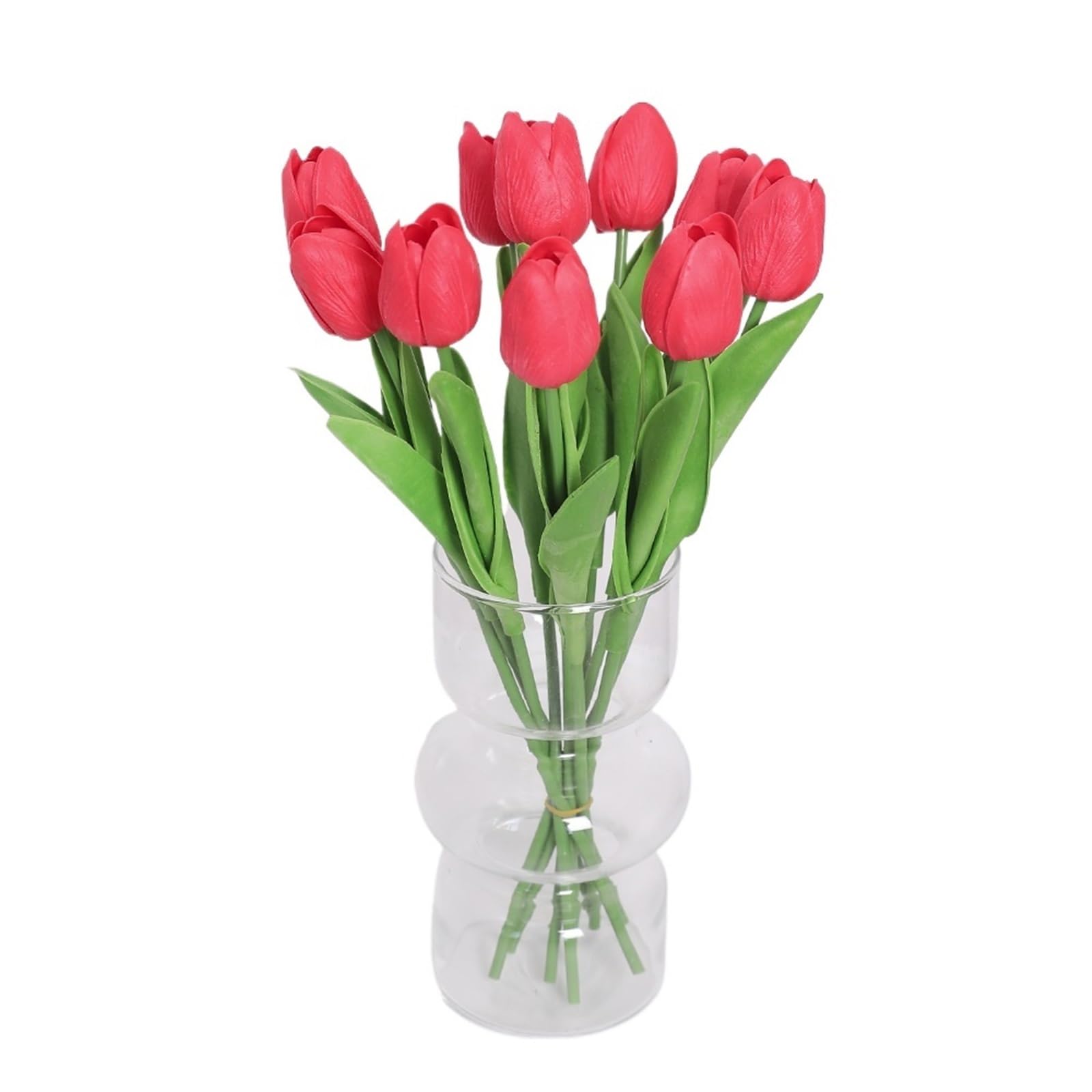 Dcrxz Artificial Flowers 10Pcs Tulip Artificial Flowers Bouquet 33cm Fake Flowers for Home Bedroom Decor Garden Indoor Wedding Decoration Vase Ornament(M)