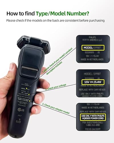 Miniatura 2 de Cable de carga de 15 V y 6 pies para Philips Norelco HQ8505 - (modelo antiguo) Series 6000 7000 9000, BG7030 BG7040 BG5025 S9987, Multigroom MG5750
