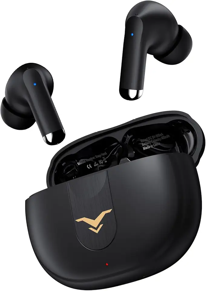 Fones de ouvido Bluetooth sem fio, fones intra-auriculares com cancelamento de ruido active (ANC), 2 modos de som ajustáveis, 36 horas de reprodução e 4 microfones para chamadas, música, jogos, preto