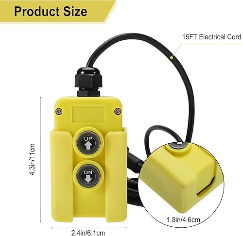 Miniatura 3 de NORJIN Interruptor de control remoto de remolque de descarga de 4 cables para bomba hidráulica, bomba hidráulica de doble efecto de 12 V CC, unidad