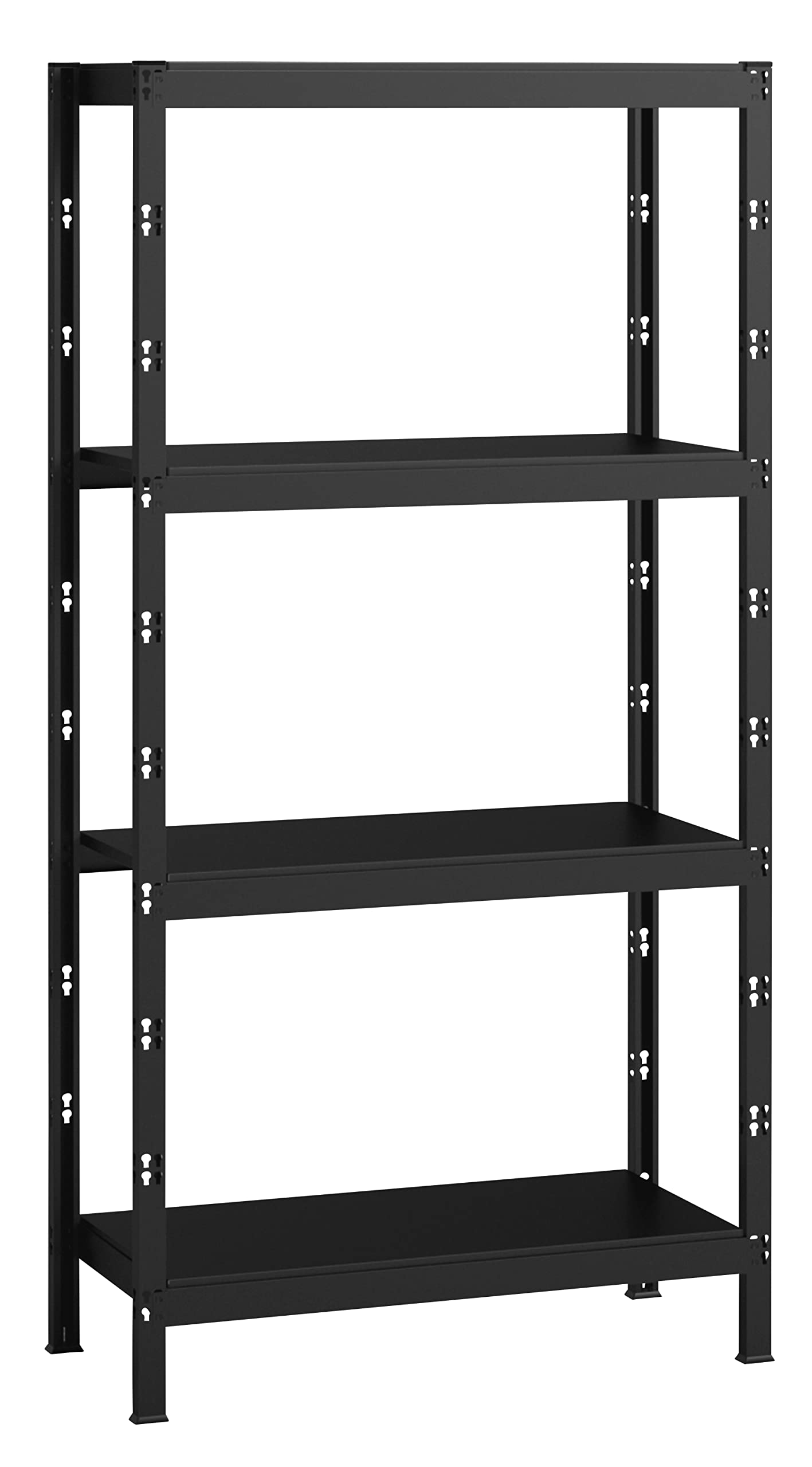 Schulte Regalwelt Profi-Steckregal, 4 Böden, 195x100x50 cm, schwarz-Struktur