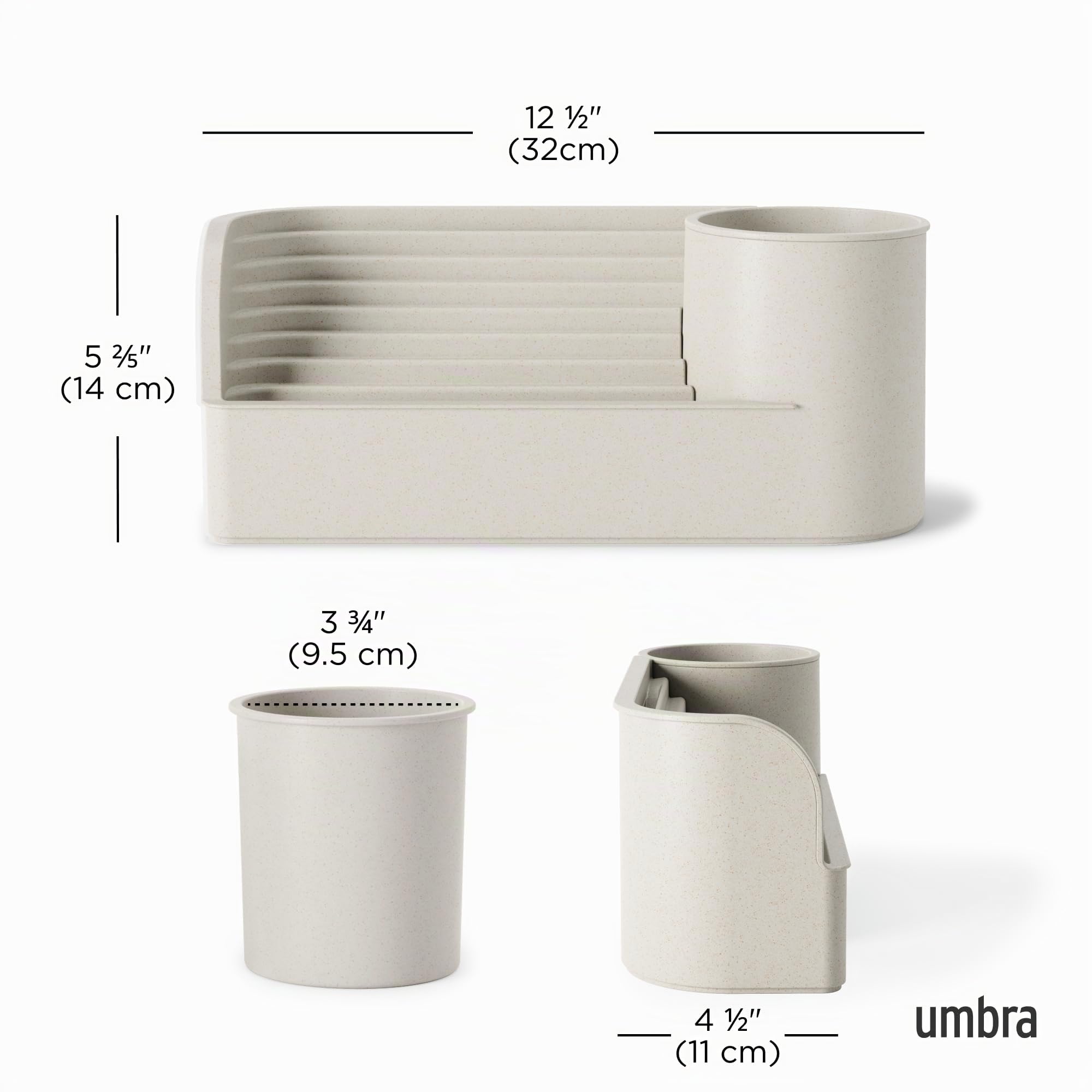 Umbra Stream - Fuente de Mesa con Estante Integrado, Color Beige