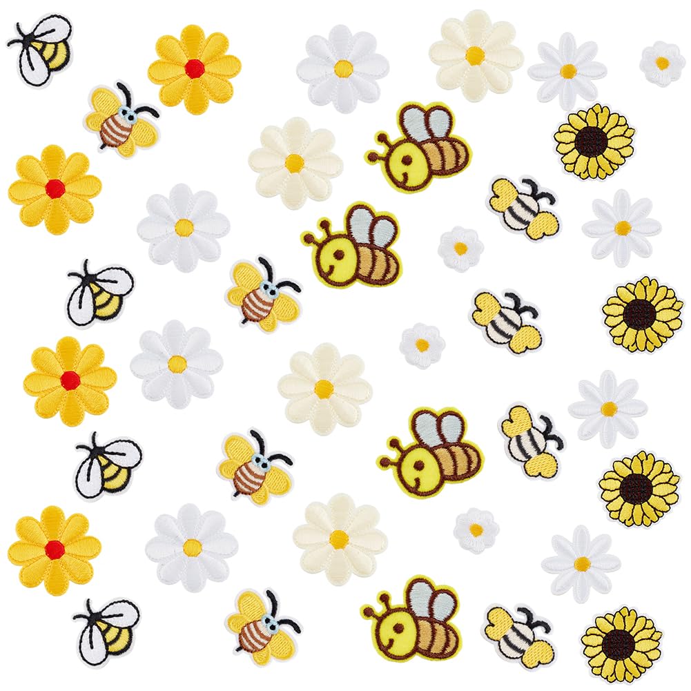 PH PandaHall 20 paia di toppe ricamate per occhi, termoadesive da