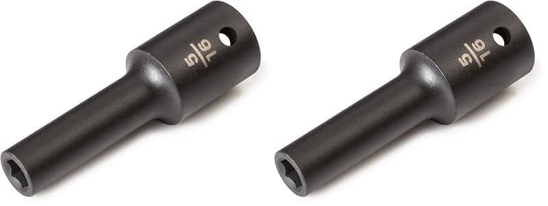 Soquete de Impacto TEKTON SID23008 com Encaixe de 12,7 mm e Abertura Sextavada de 7,94 mm, Profundo, 6 Pontos, Pacote com 2