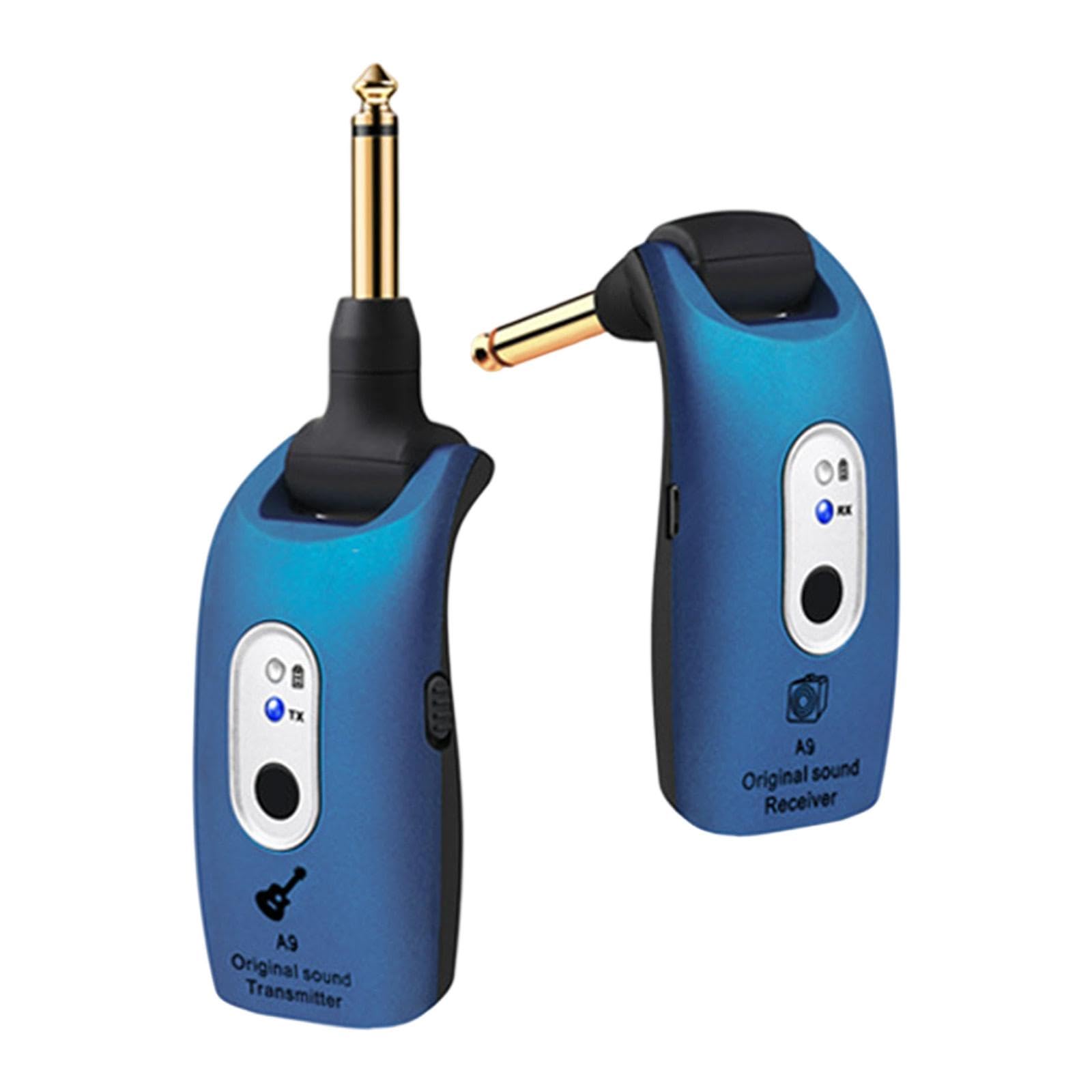 Transmetteur Récepteur Sans Fil Kit Émetteur Récepteur Guitare Électrique Accessoires Musicaux Rechargeables Fonction Plug And Play Transmission, Bleu