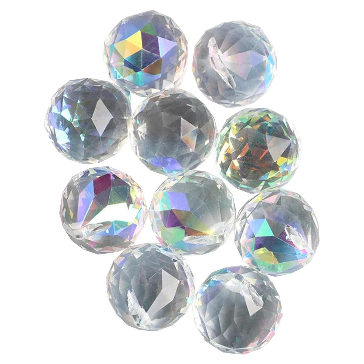 Boules prismatiques decoratives a suspendre cristal fenetre 20mm