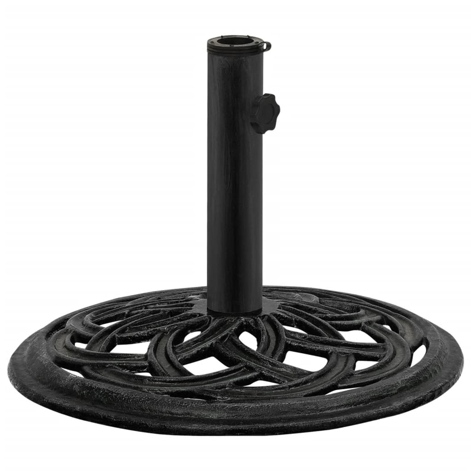 Socle de Parasol Noir 44x44x31 cm Fonte,Pied De Parasol,Pied De Parasol Lourd,Pied De Parasol sur roulettes