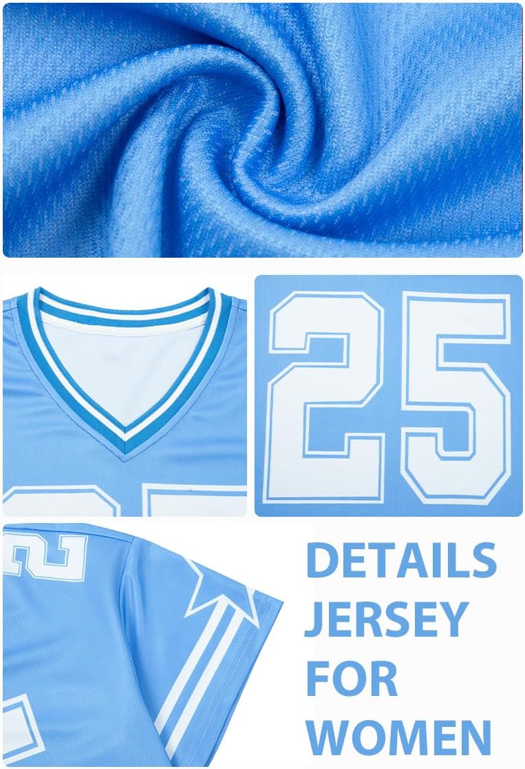 Jersey Shirts for Women Y2k Graphic Tees V Neck Baggy Streetwear Number Oversized T Shirt Summer Tops - Image 6