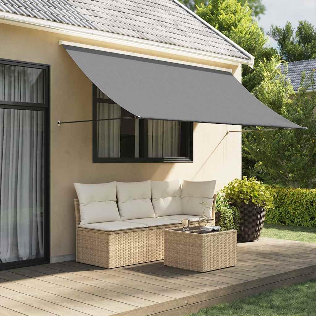 Markiza zwijana antracyt 300x150 cm, stalowa rama z tkaniną PA, montaż na ścianie, idealna na taras balkon patio