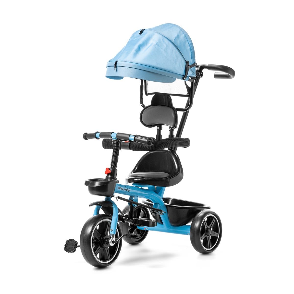 ATAA Triciclo Infantil Baby ERUM Azul con Mango Regulable Cesta reposapies Ruedas antipinchazos y Asiento ergonomico 360º