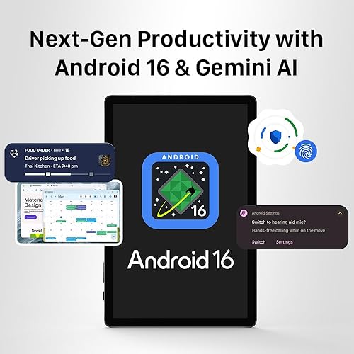 Miniatura 2 de ApoloMedia Tablet de 11 pulgadas, Android 15 2025 con procesador Octa-Core, 8 GB de RAM+128 GB de ROM (expansión de 1 TB), batería de 7000 mAh,