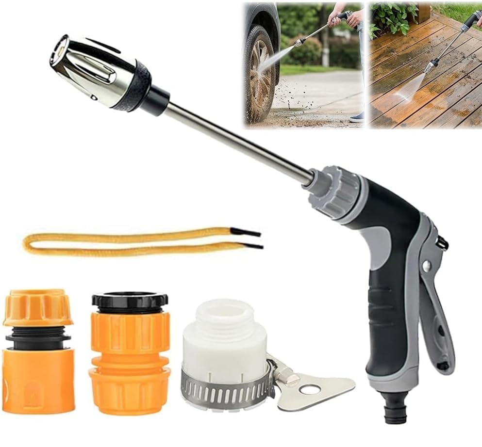 Pressure Washer, Handheld Power Washer with 360° Rotating Nozzle, 3 Spray Modes, Stainless Steel Universal Hose Fit,Pressure Washer Gun for Car