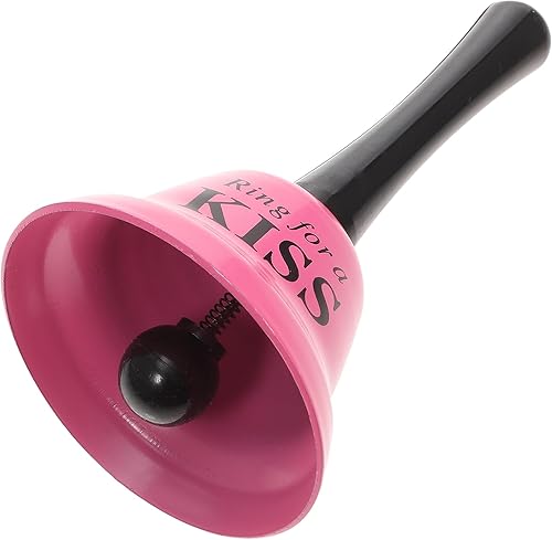 HOMSFOU Campana de mano del alfabeto, campana de llamada de Papá Noel, campana de llamada de trineo, campana de metal, campana de servicio de barra