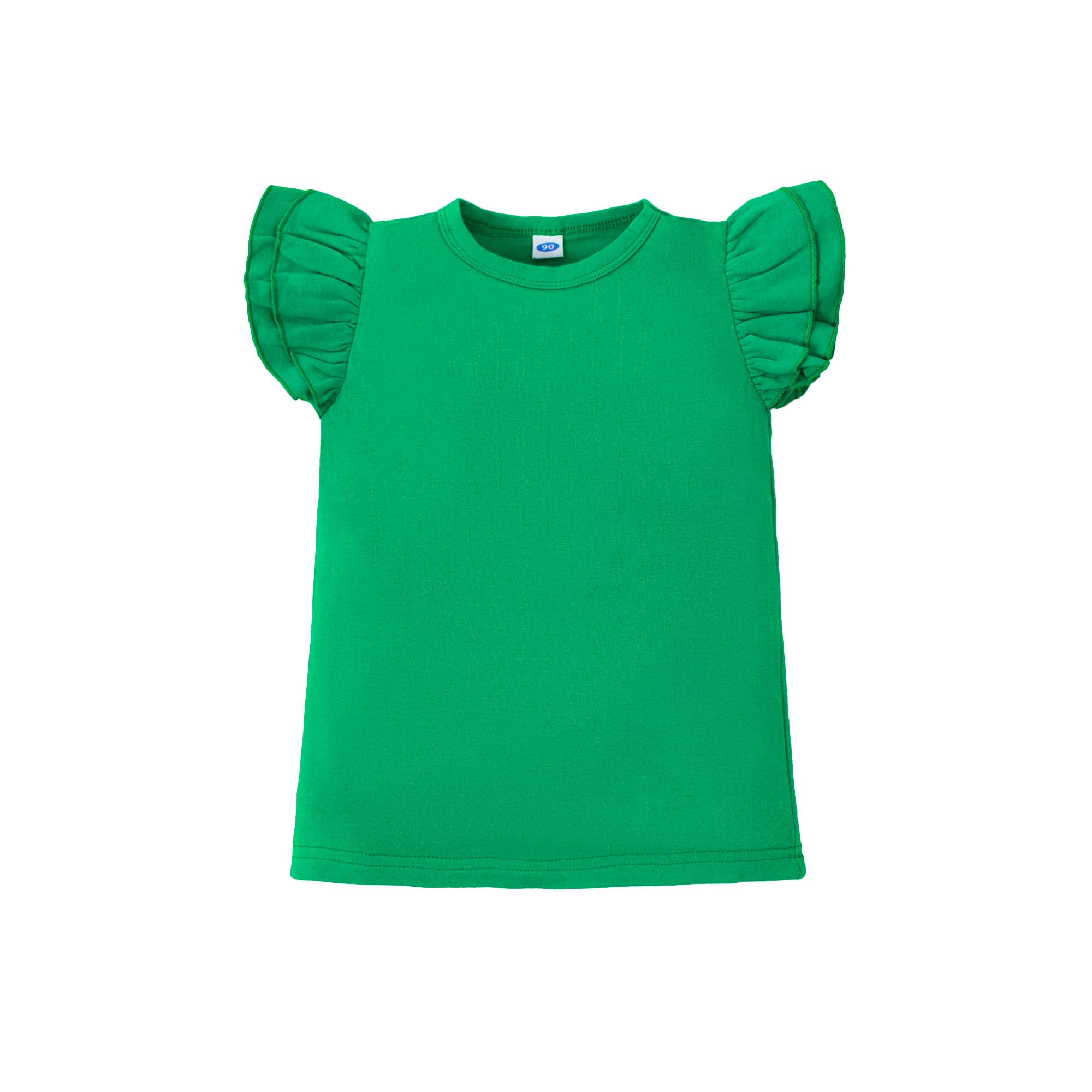 LYSMuch Toddler Girls Short Sleeve Ruffle Basic Blouse