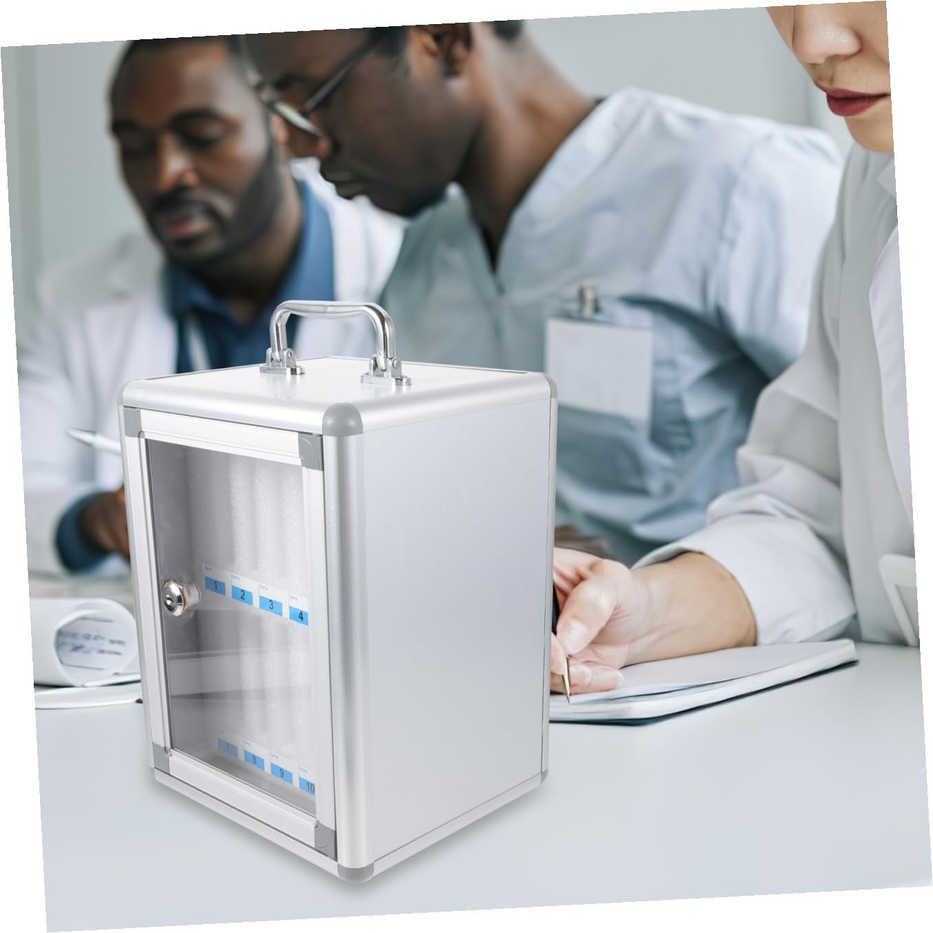 TIDTALEO Mobile Phone Storage Locker Cabinet 12-Slot Phone Box with Lock for Office School and Meeting Room Use