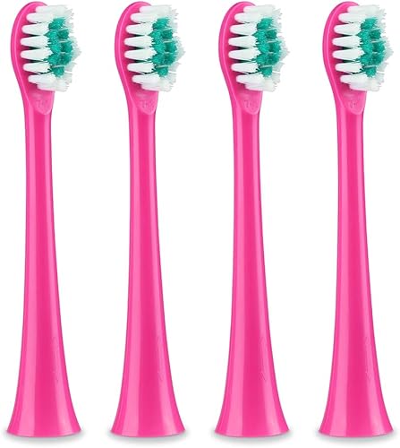 Paquete de 4 cabezales de repuesto para cepillos de dientes eléctricos recargables Sonic V200 para niños, 7 veces más eliminación de placa, cerdas