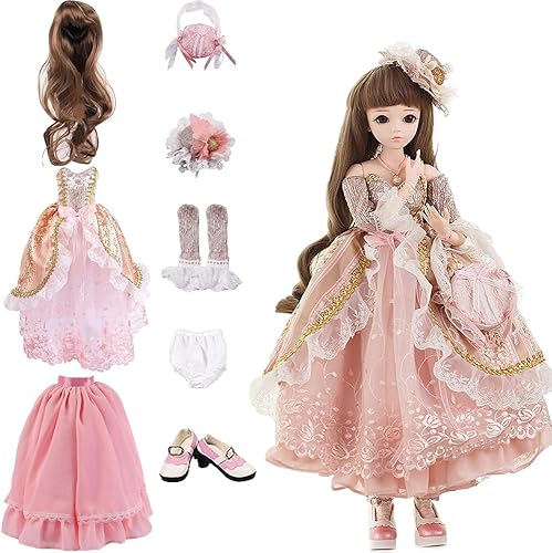 UCanaan BJD - Juego de ropa de muñecas SD de 13, pelucas, zapatos, calcetines, accesorios, juego completo para muñecas BJD de 24 pulgadas y 23.6 in