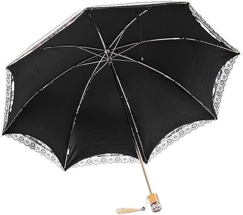 Miniatura 3 de Honeystore Sombrilla de viaje de encaje plegable anti-uv paraguas bordado a prueba de viento