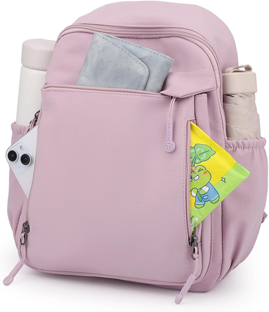 Mini Nylon Women Backpacks,11L Small Ladies backpacks Casual Lightweight Women Shopping Travel Daypack (Z3-Caramel) - Image 2