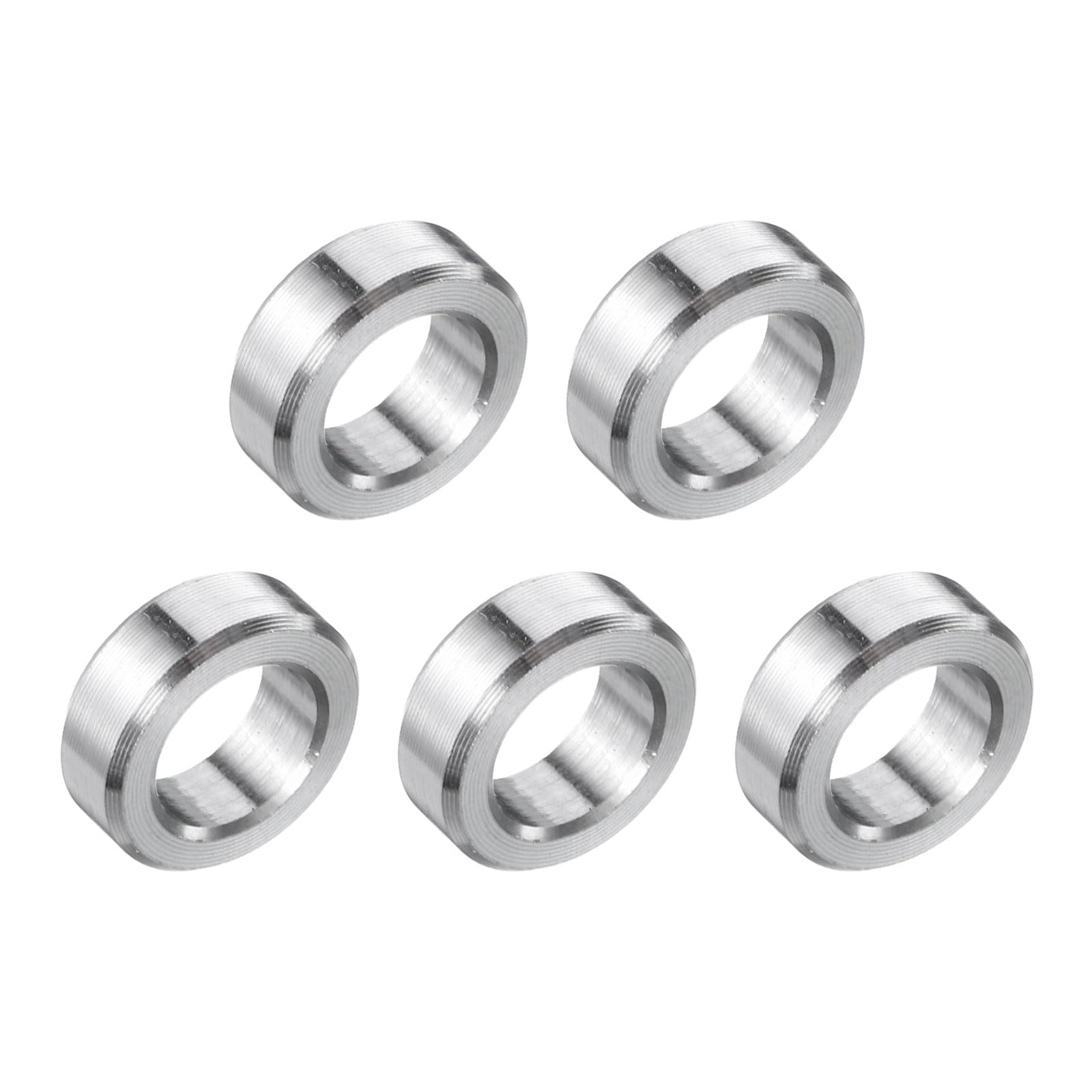 uxcell 5 Pcs Stainless Steel Spacer 5/16" Bore x 1/2" OD x 3/16" Length Screw Bushing Plain Finish Round Metal Spacer for 5/16" Screws Bolts and Rods