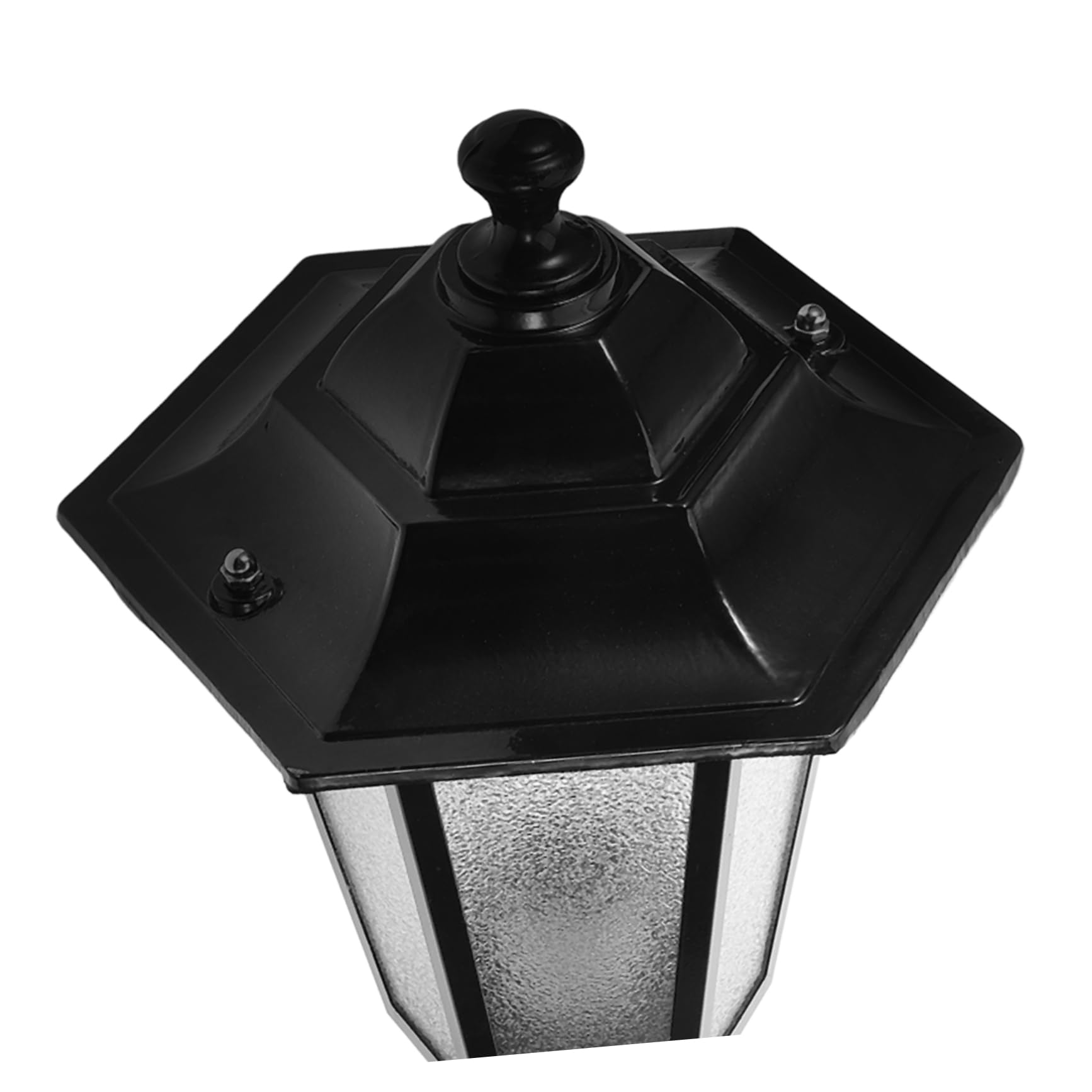 LIFKOME Lampadaire Extérieur pour Jardin Style Villa Européen Noir en Métal et Verre Étanche et Antipoussière Six Pans pour Piliers de Porte et Cours