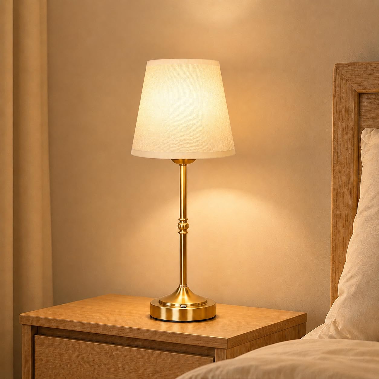 Photo 1 of FLY2SKY Rechargeable Gold Cordless Table Lamp,3 Color Dimmable Bedside Lamp