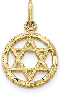 Jóias judaicas de ouro amarelo 10 k com pingente de estrela de Davi pingente religioso judaica joias finas para mulheres presentes para ela