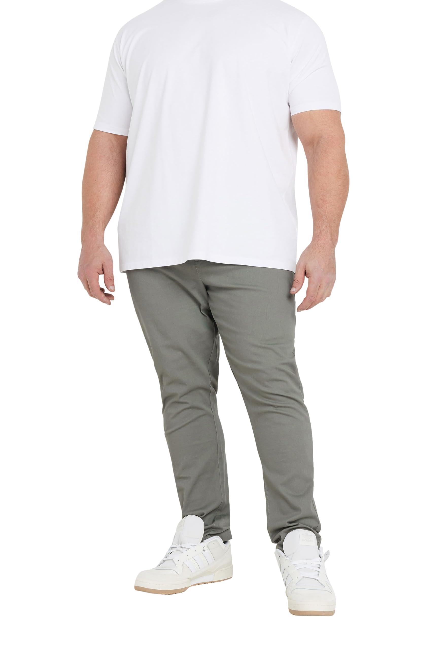 BadRhino Light Green Stretch Cotton Chinos - Straight Leg - 46R