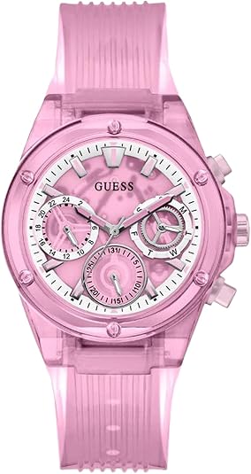Guess Women's| Analog Sport Watch| Sustainable Nylon Case| PU Strap | 30M Water Resistance