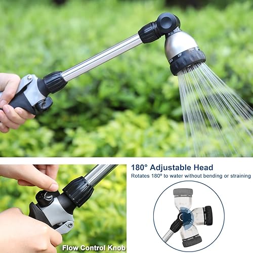 Miniatura 3 de FANHAO Herramientas de jardinería resistentes de 3 piezas + varita de manguera de jardín con control de pulgar