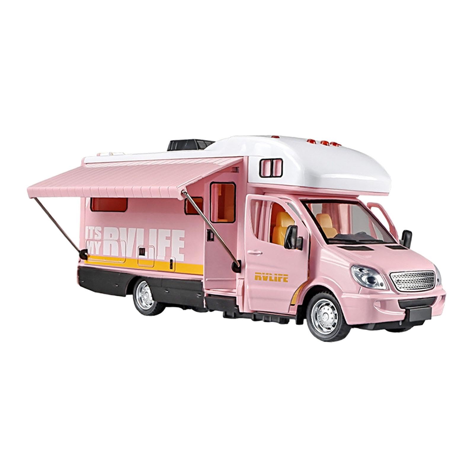 Wohnmobil Spielzeugsammlung Im Maßstab 1:32, Rückziehauto, Druckgussfahrzeug, Kinderspielzeug, Partyspielzeug, Schreibtischdekoration, Rosa