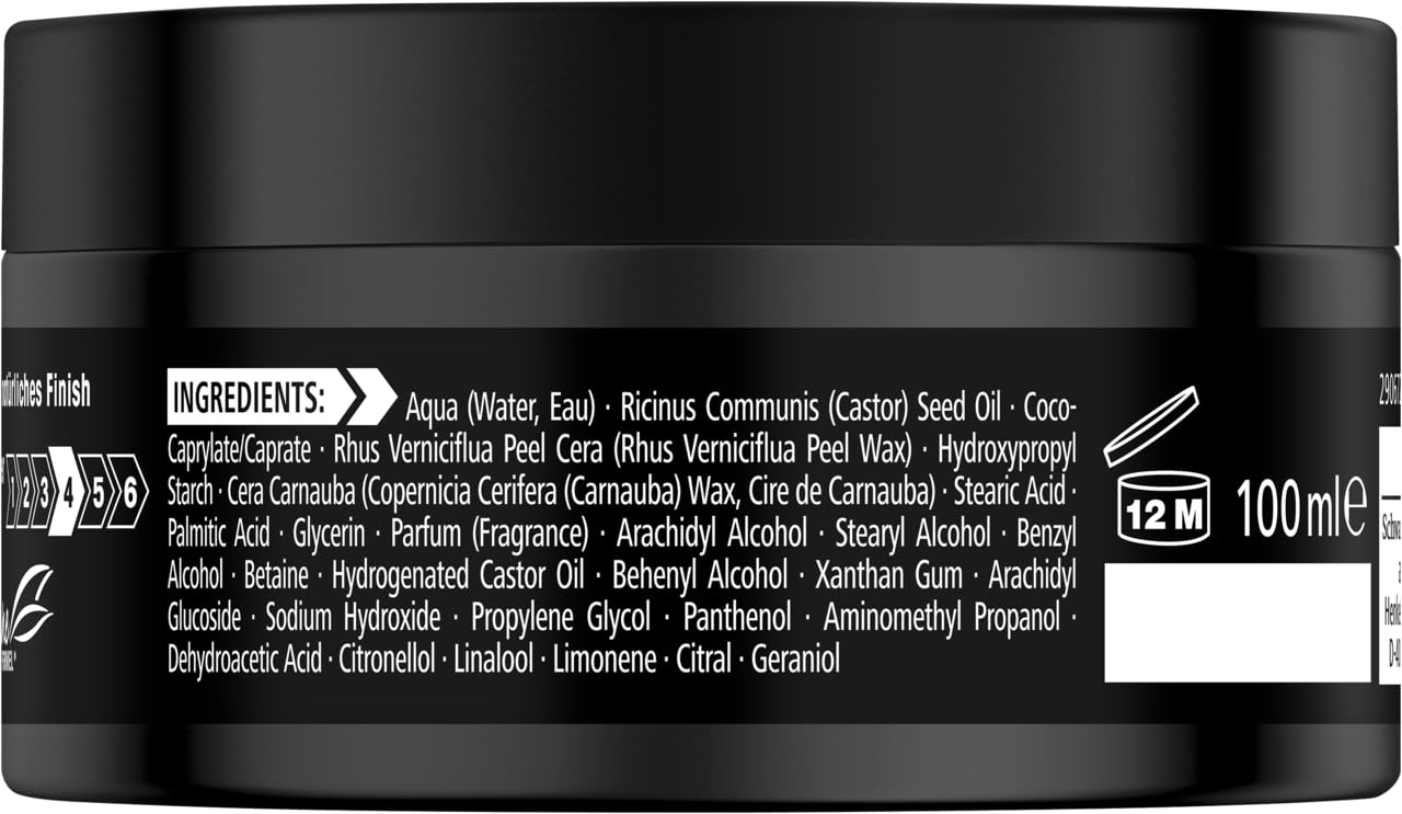 got2b Schwarzkopf Phenomenal Forming Paste Halt 3 (6x 100 ml), Haarwax für Männer verleiht einen phenomenalen Barbershop Style, Styling Gel für starken Halt & natürlichen Glanz