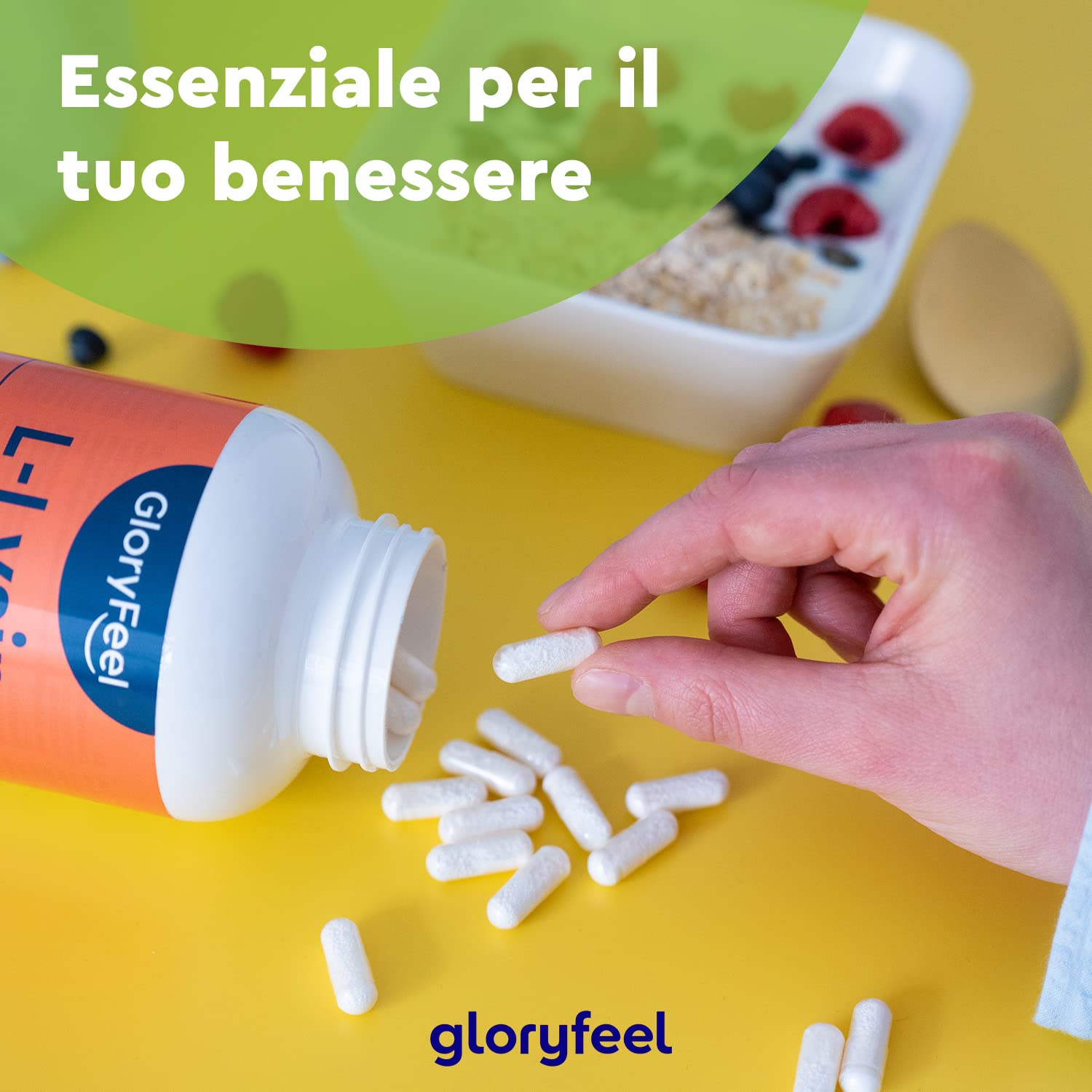 L-Lisina, 400 Capsule, 1.000 mg di L-lisina + Zinco 1,5 mg per Dose Giornaliera, da Fermentazione Vegetale, Vegana, ad Alto Dosaggio, Senza Additivi, Prodotta e Testata in Laboratorio in Germania