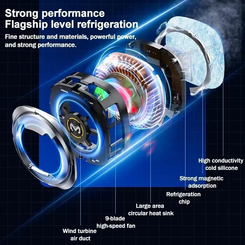 Image of BKN Fast Ultra Cooling Mobile AC Fan Magnetic Radiator | Mobile Cooler USB Powered Fan Cooling Radiator Game Cooler -3 degree for Mobile Phone Gaming, Live Streaming (CX06 fan)