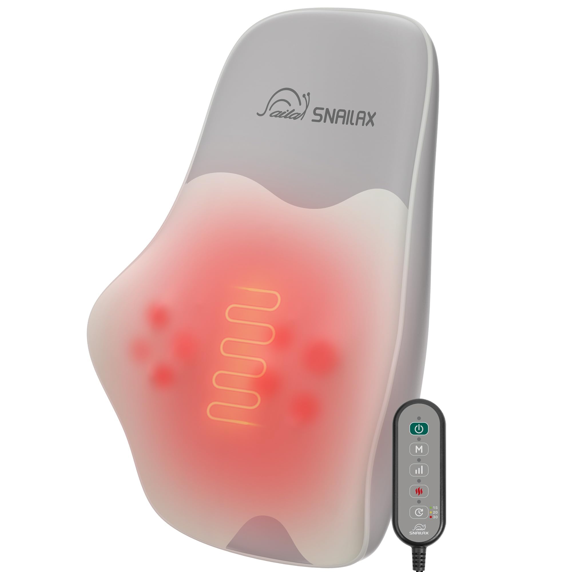 Snailax Shiatsu Back Massager with Heat 4D Kneading Neck Massager Back Neck Shoulder Massager for Pain Relief Deep