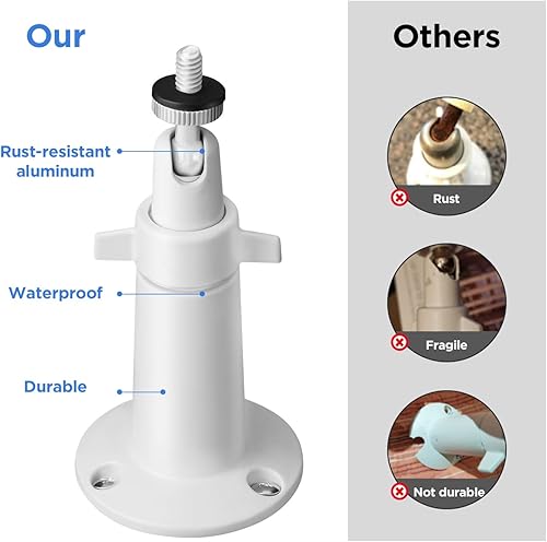 Vista 19 de OLAIKE Smart Home - Soporte de pared de metal ajustable para interiores y exteriores (paquete de 2) para cámara Ring Stick Up con cable/batería