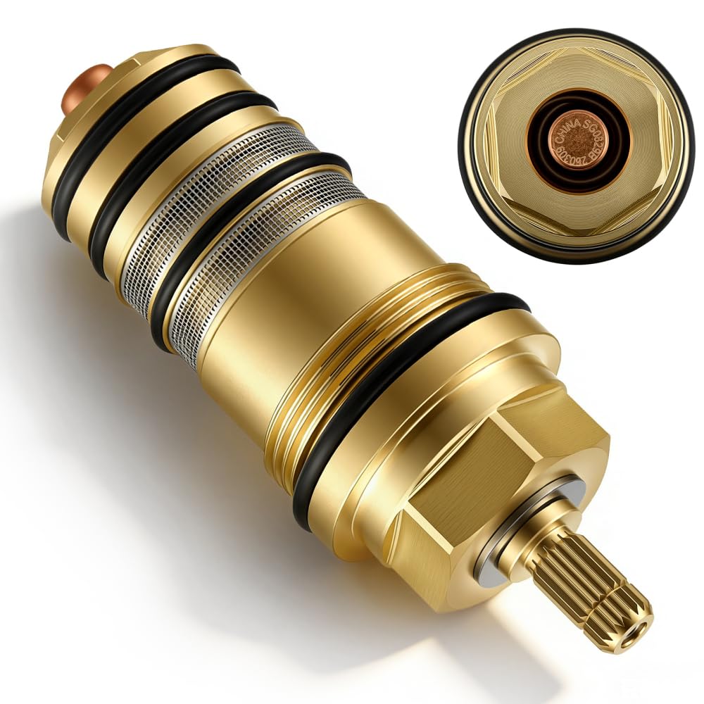 94282000 Unité de Contrôle de la Température, Cartouche Thermostatique 3/4 Pouce, Compatible avec Hansgrohe 94282000, Remplaçant la Vanne pour Mitigeur de Douche et Baignoire 2 ou 3 Trous