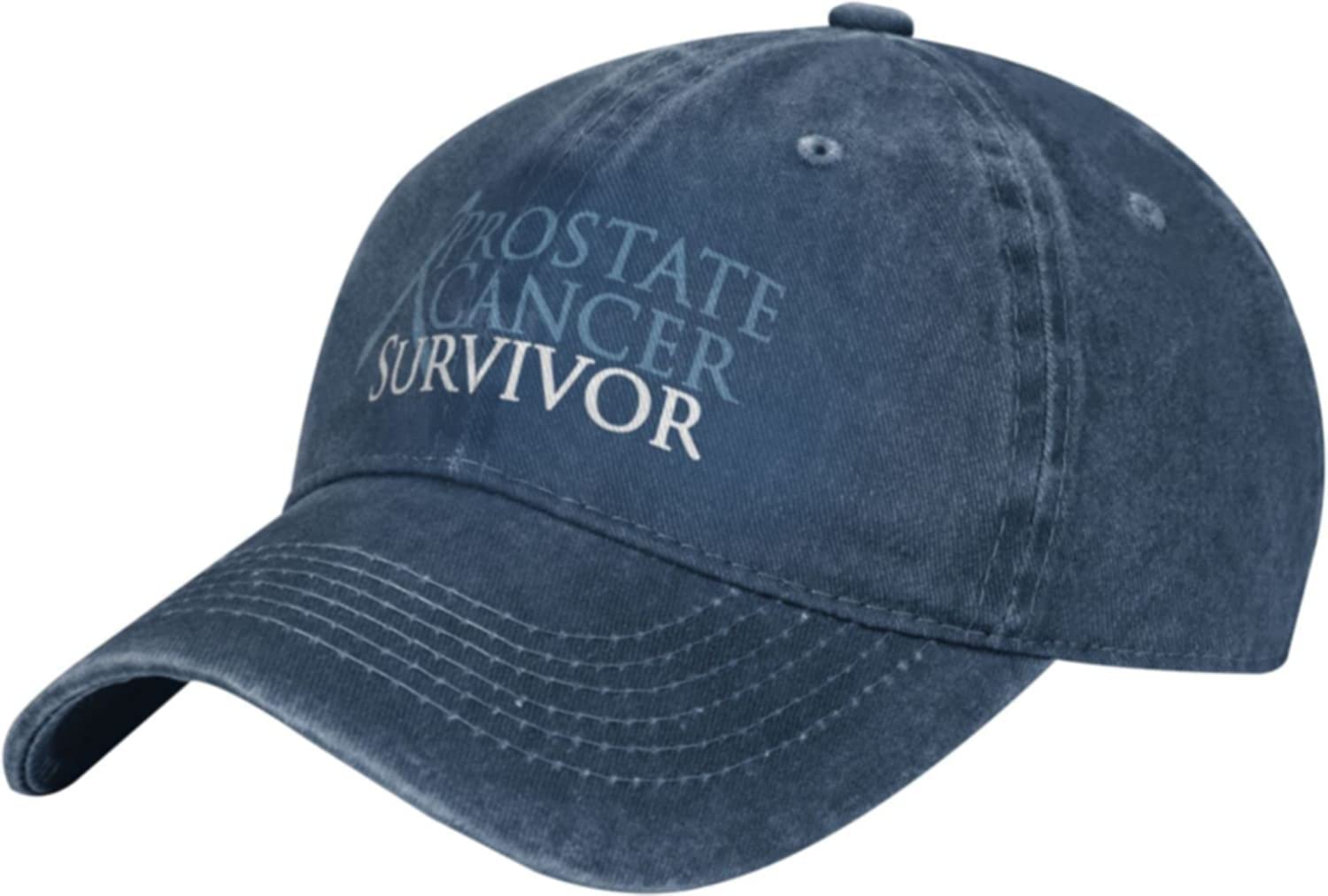 Fifbird Unisex Navy Cowboy Baseball Cap Prostate Cancer Survivor Adjustable Trucker Cap Baseball Cap