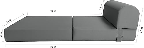 Miniatura 95 de Sofá cama plegable color gris de espuma, 6 pulgadas. Grosor x 32 pulgadas, ancho x 70 pulgadas. Cama de Invitados, cama plegable con espuma de alta
