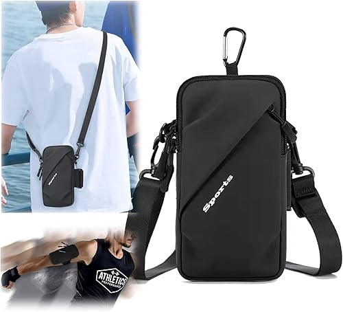Prime Comfort Soporte para teléfono, bolsa cruzada pequeña con banda para el brazo, se adapta a iPhone y Android, uso para correr, caminar,
