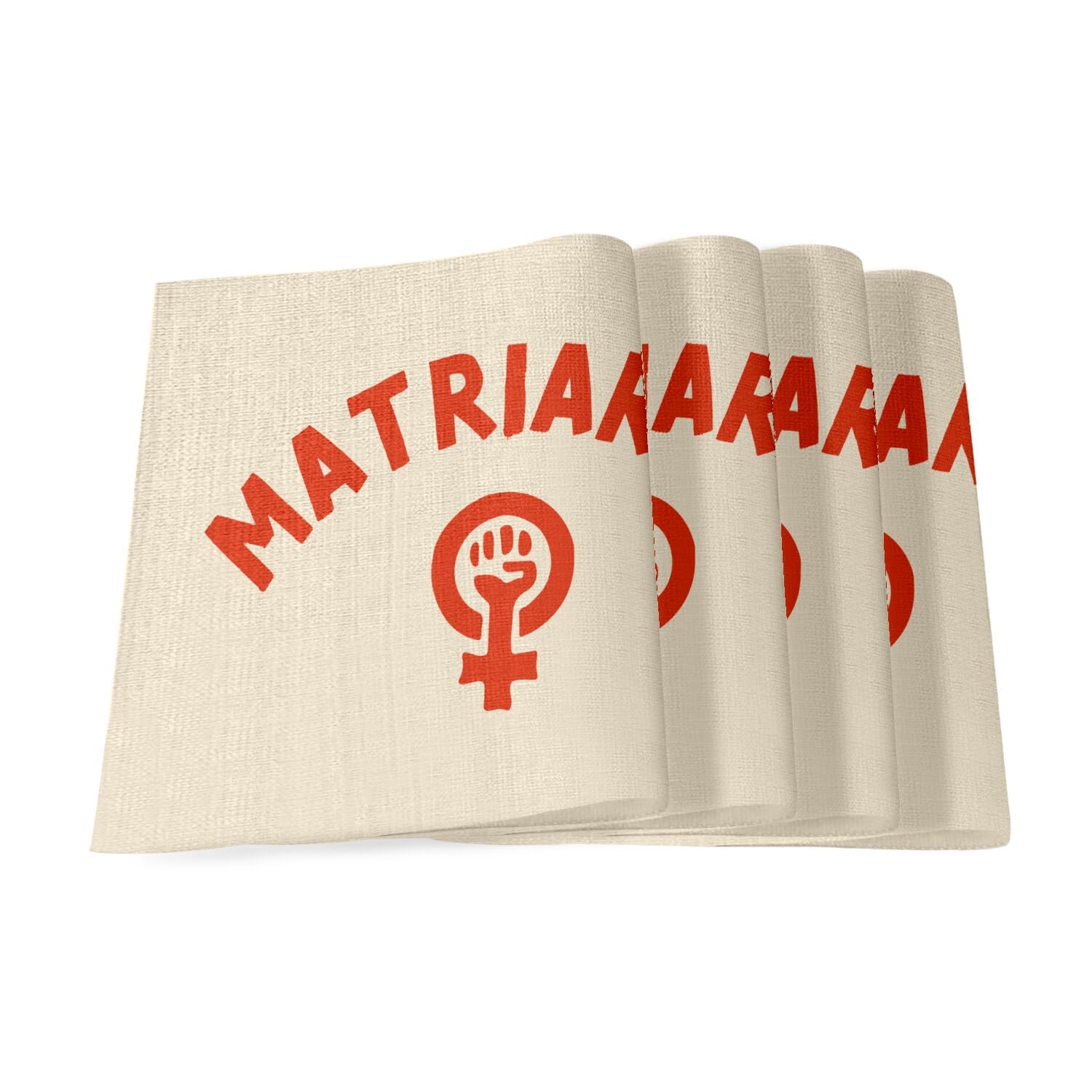 Sets de table en lin de qualité supérieure motif Feminism 40 x 28,5 cm