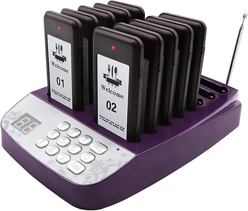 Daytech Paquete de 10 sistemas inalámbricos de localización Zumbador de distanciamiento social y dispositivo de llamadas de invitados para