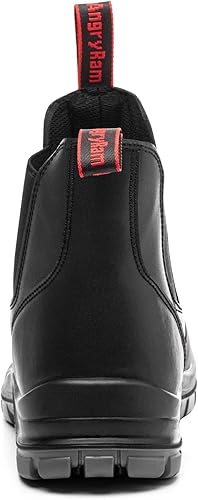 Miniatura 5 de ANGRYRAM Botas de trabajo con punta de acero para hombre, impermeables, zapatos industriales y de construcción, ligeras, cómodas, antideslizantes,