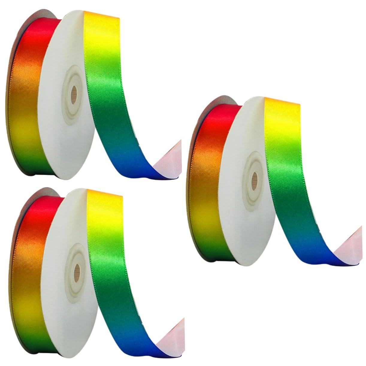 EXCEART 3 Rollos embutidoras de medias cinta presente cinta de navidad manualidades a granel decoración de la cinta del arco iris sirena chica cinta de cincha cinta de ropa Material