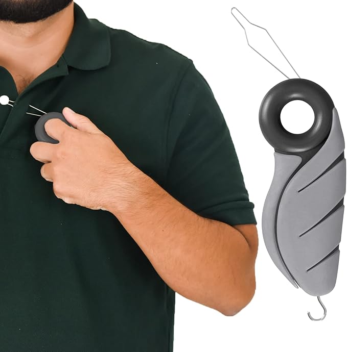 Vive Button Hook with Finger Hole Zipper Gripper Pull