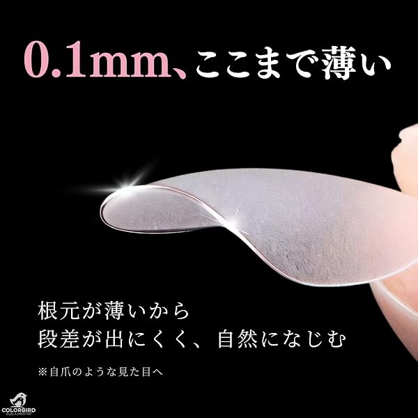 COLORBIRD ネイルチップ Silvella ショート 0.1mm超薄 クリア サンディング加工済み 自然にフィット つけ爪 (バレリーナS, 300pcs) - 3