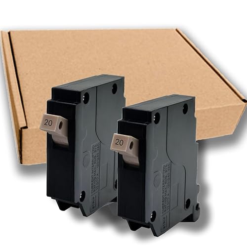 Disyuntor de 1 polo de 2P-20 amperios, disyuntor de caja moldeada tipo enchufable de 3/4 pulgadas, compatible con centros de carga OEM, 10KA