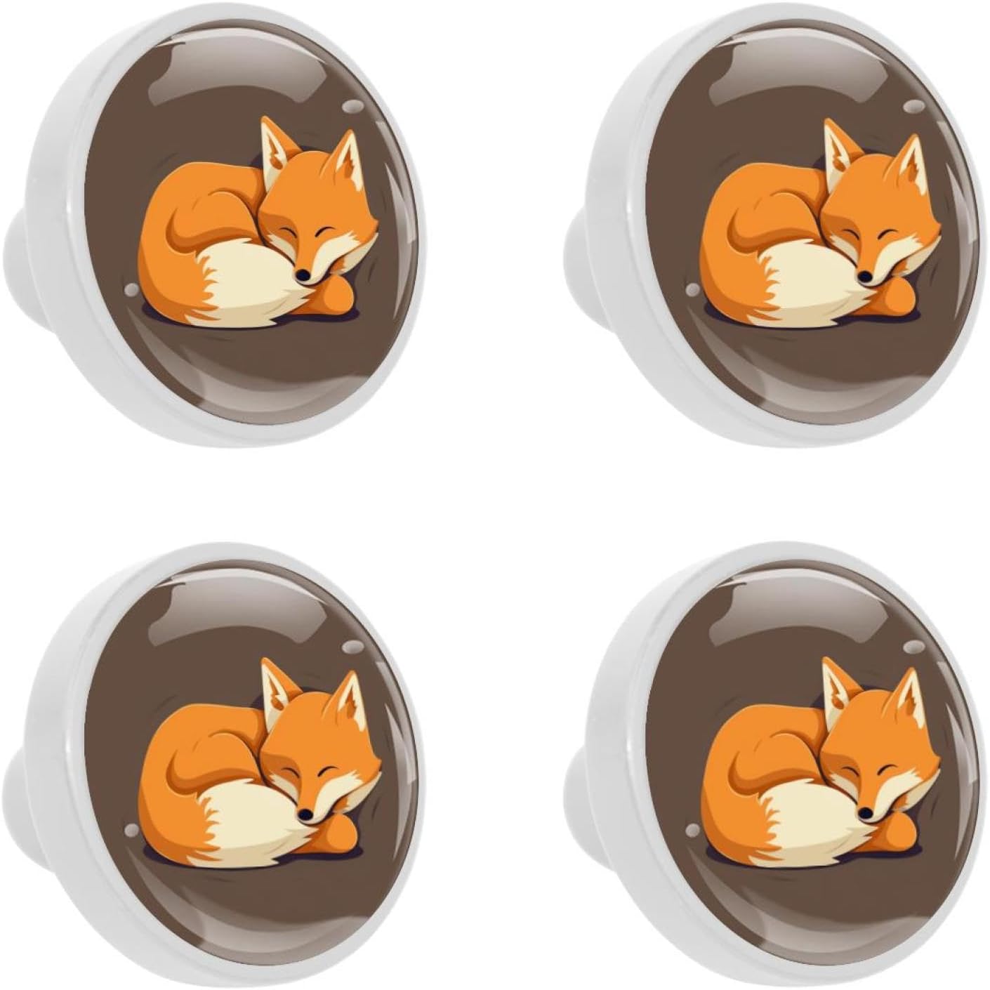 Round Kitchen Knobs for Dresser Drawers 4 Pack Brown Background