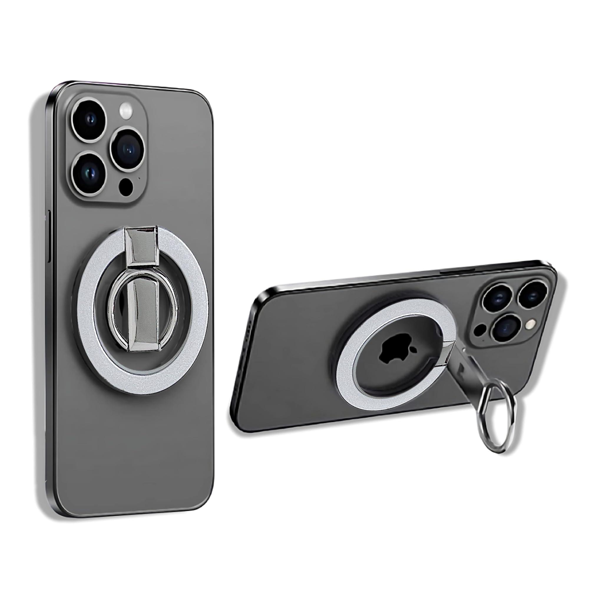 Regor Magnetic Phone Holder| Mag-Safe Ring Compatible| Foldable Mobile Phone Stand | Metal Ring Holder | Mobile Back Holder Grip| Metal Grip for Selfie & Works as iPhone & Android Phone Stand – Silver-image-13