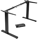 Electric Standing Desk Frame&comma; Rear-Set Legs&comma; Single Motor Memory Controller Height Adjustment&comma; Frame Only&comma; Black&comma; DESK-100E-RB
